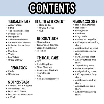 Nursing School Clinical Pocket Guide