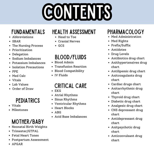 Nursing School Clinical Pocket Guide